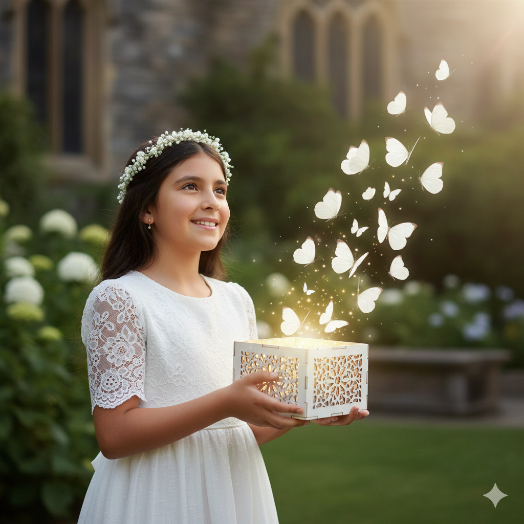 Pureza y elevación: integrando mariposas blancas en primeras comuniones y bautizos